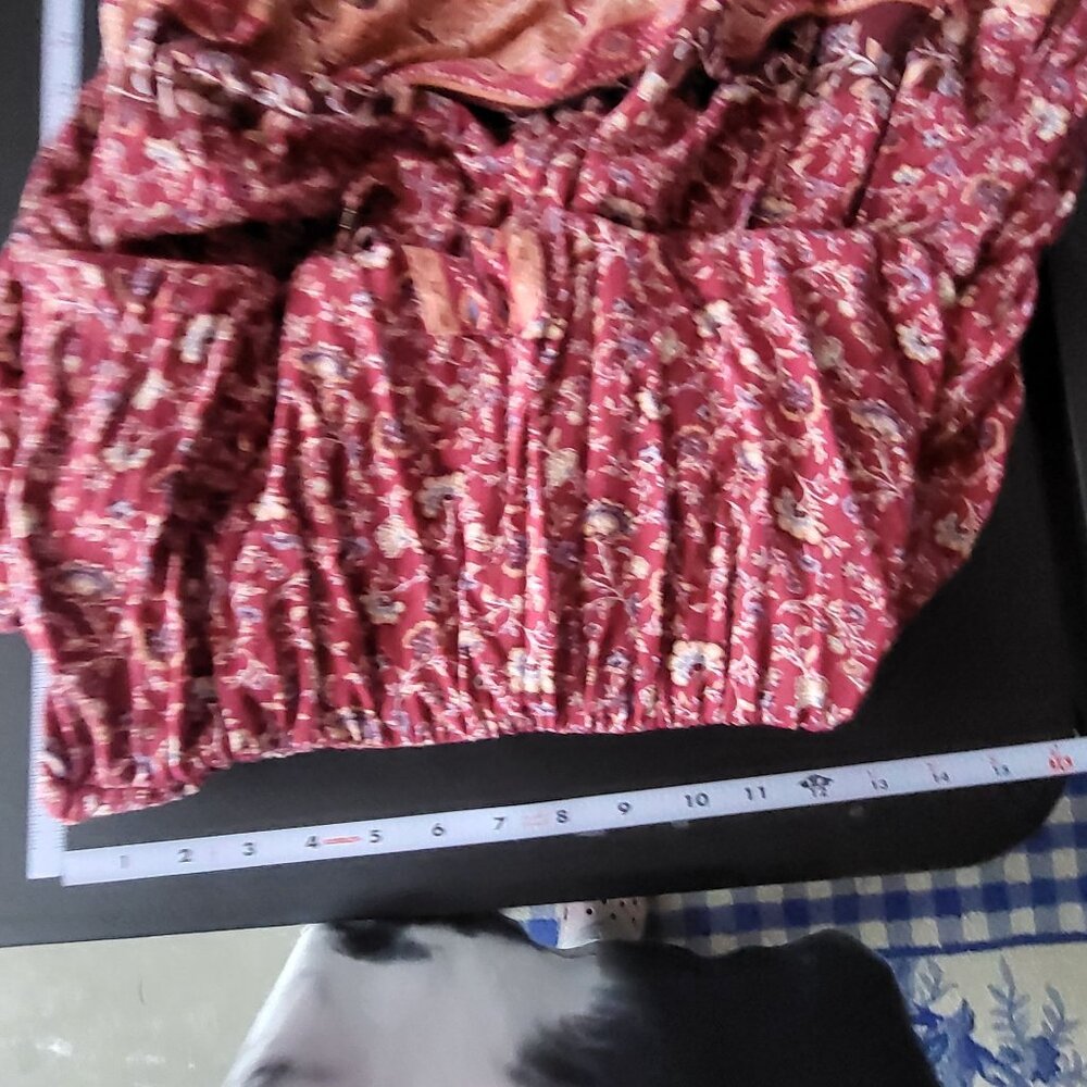 American Eagle Womens Floral Paisley Long Sleeve Mini Dress Size Small Boho Date - Picture 5 of 12